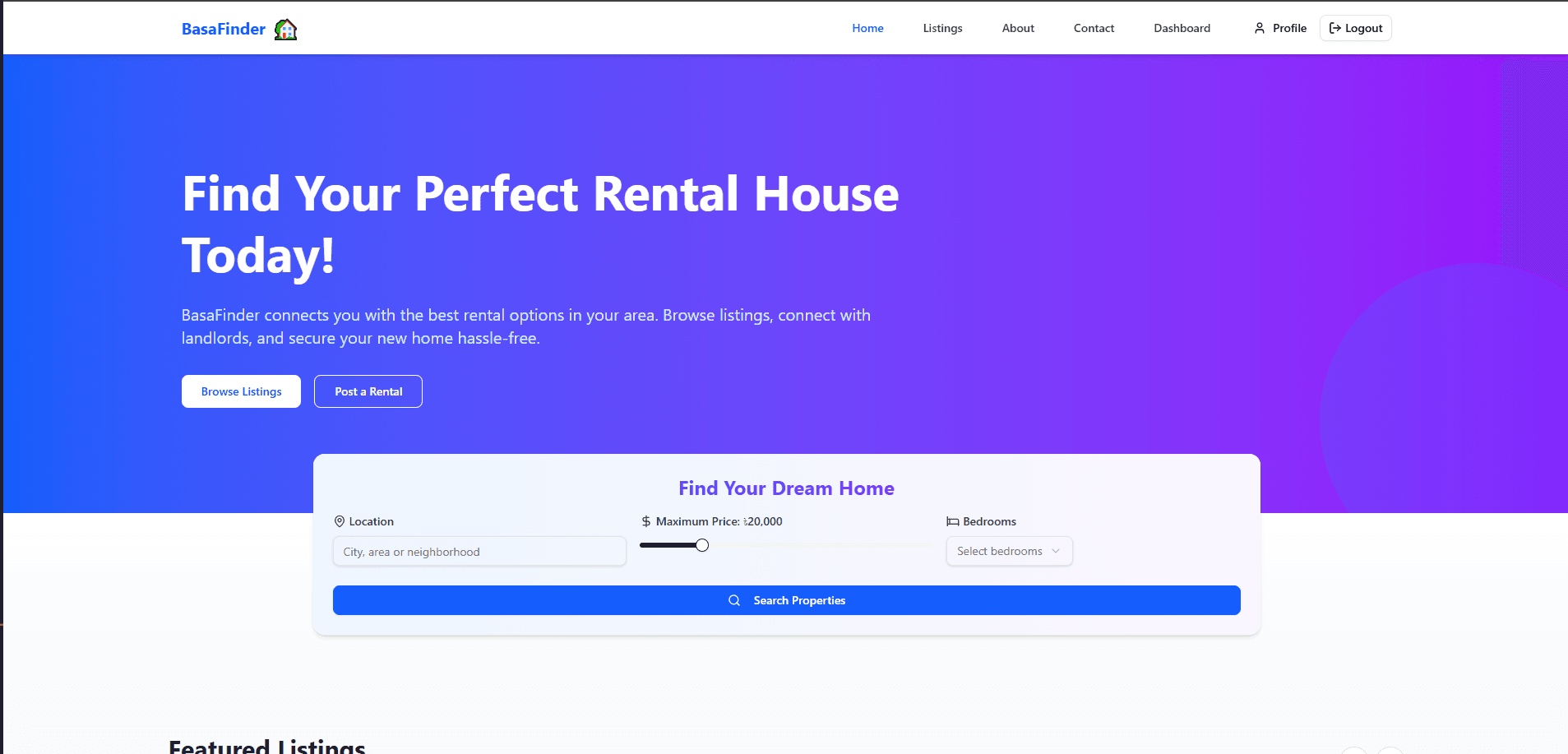 BasaFinder – Smart Rental & Housing Solution